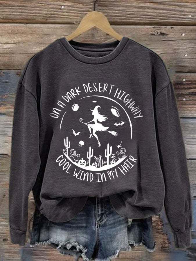 Halloween Witch Women's Printed Long Sleeve Sweatshirt