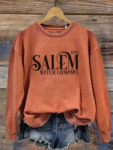 Women's Salem Witch Company 1692 Printed Round Neck Long Sleeve Sweatshirt