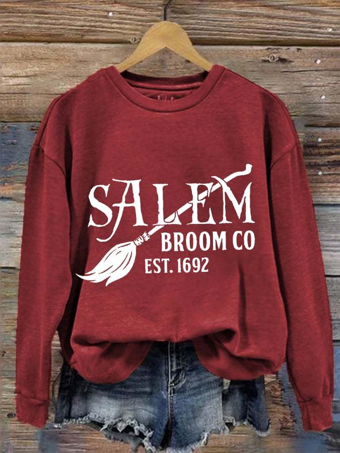 Women's Halloween Salem Broom Co EST.1692 Casual Sweatshirt