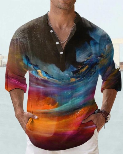 Men's Art Painting Long Sleeve Shirt