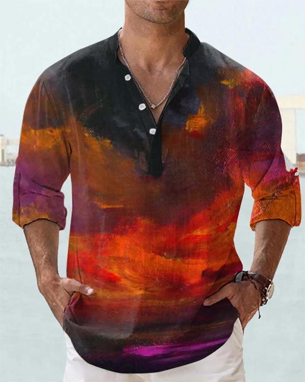 Men's Art Painting Long Sleeve Shirt