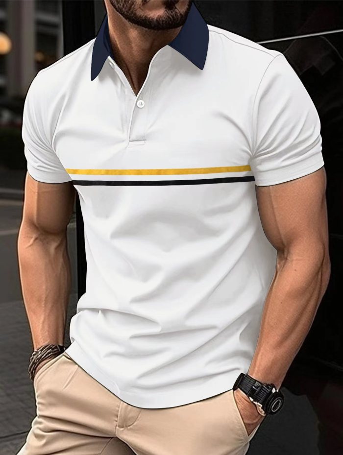 Men's Button Panel Sports Polo Shirt