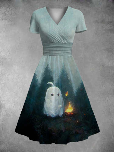 Women's Halloween Printed Casual Dress