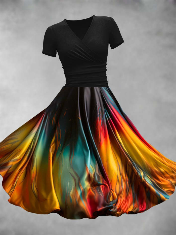 Women's Artistic Color Gradient Maxi Dress