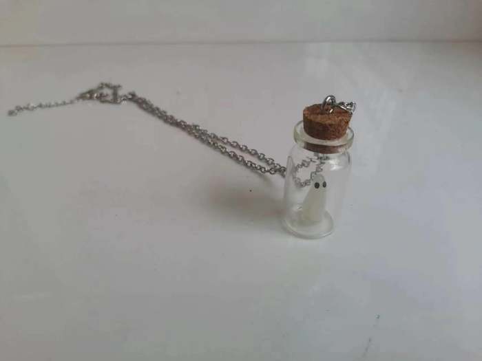 Halloween Drifting Bottle Night Glow Ghost Necklace Ornament