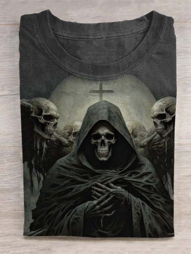 Unisex Halloween Grim Reaper Artistic T-shirt