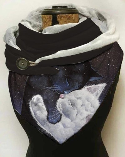 Casual Cat Print Scarf