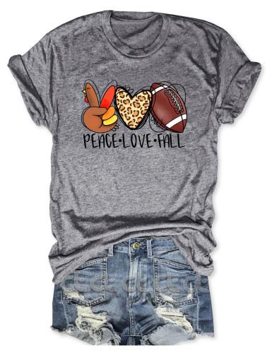 Peace love Fall Football T-Shirt