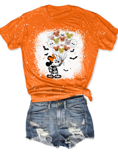 Trick Or Treat Halloween Bleached T-Shirt