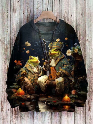 Toad Art Print  Pullover Knitted Sweater