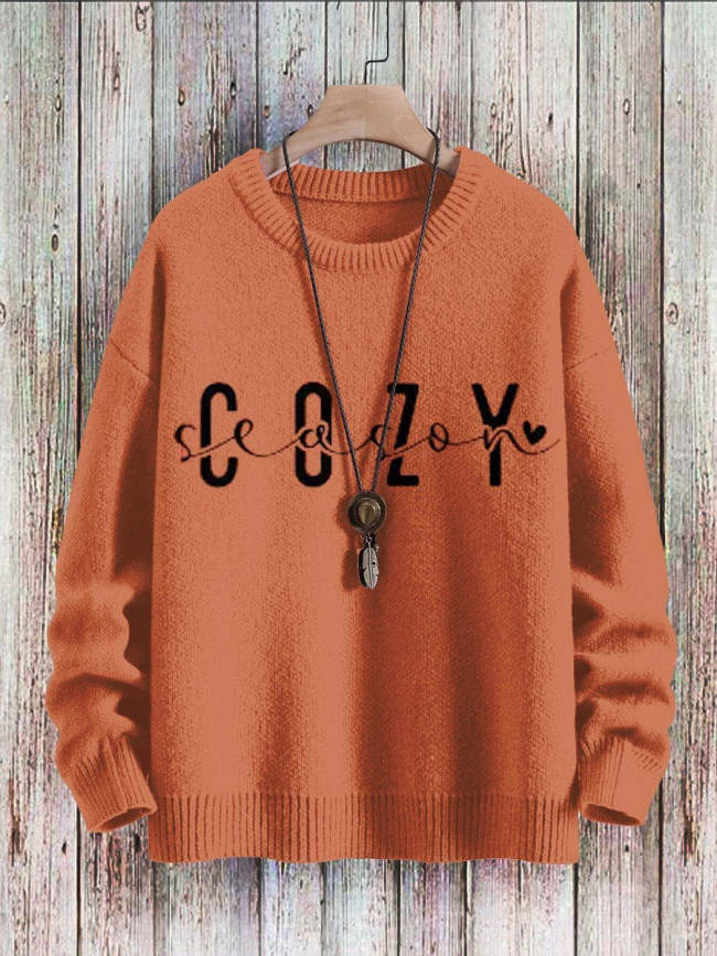 Cozy Season Printed Pullover Knitted Sweater