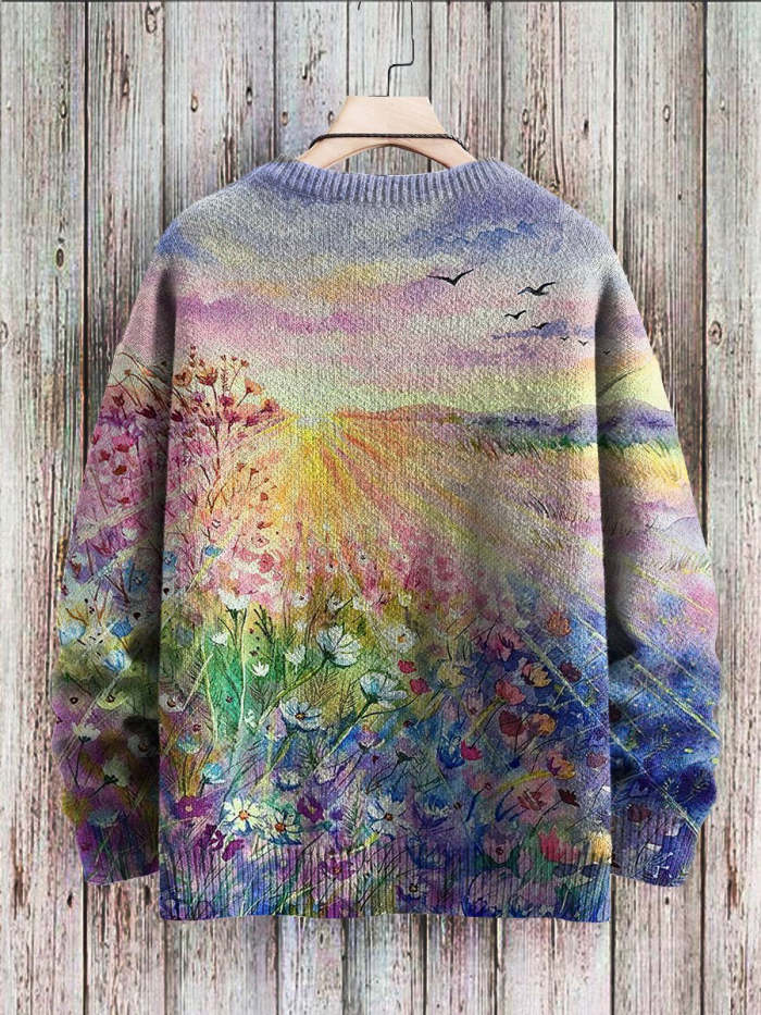 Unisex Vintage Print Sweater
