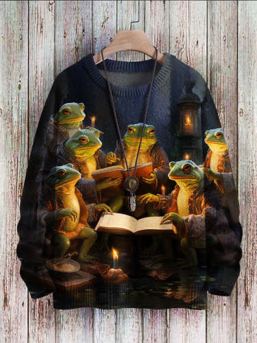 Toad Art Print  Pullover Knitted Sweater
