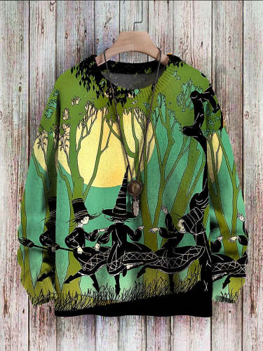 Halloween Witch Art Print Casual Sweatshirt