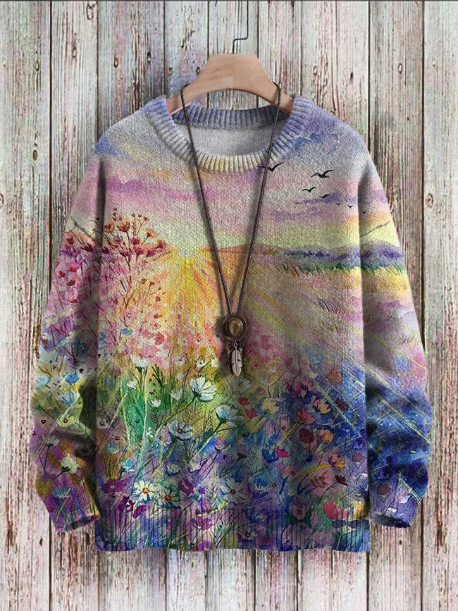 Unisex Vintage Print Sweater