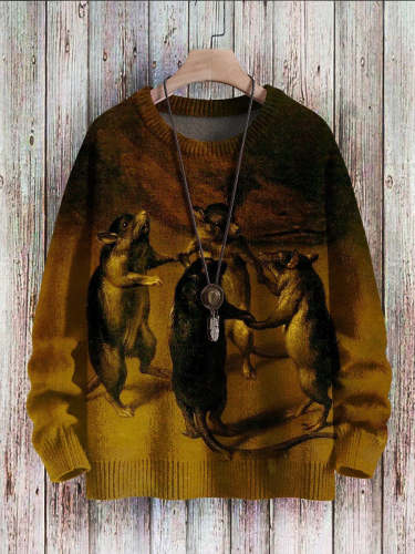 Halloween  Art Print Pullover Knitted Sweater