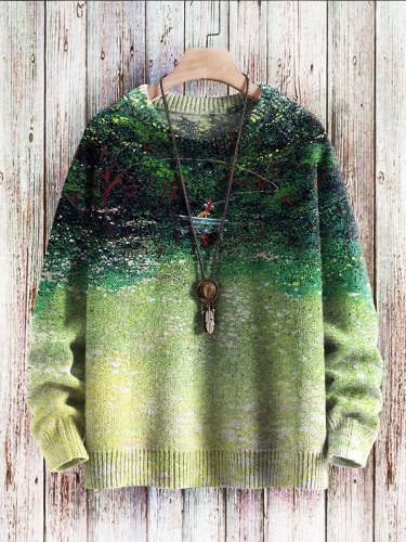 Unisex Vintage Print Sweater