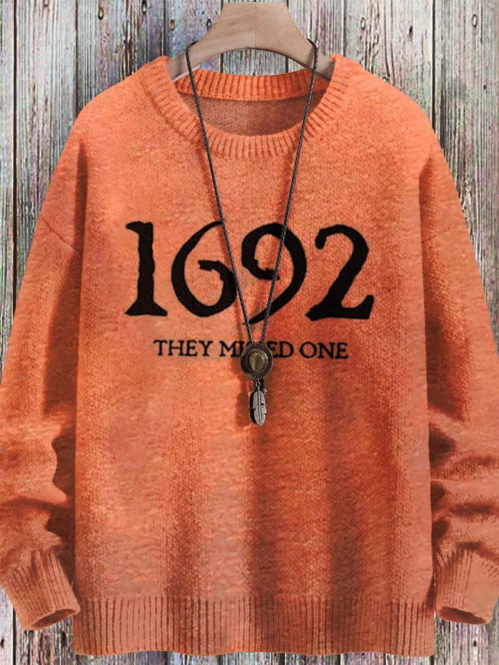Halloween Witch Art Casual Print Pullover Knitted Sweater