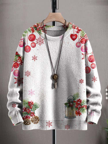 Women's Chrismas Snow Bells Knitted Printing Print Casual Sweatshirt