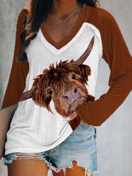 🔥Buy 3 Get 10% Off🔥Women's Highland Cow Print Casual T-Shirt