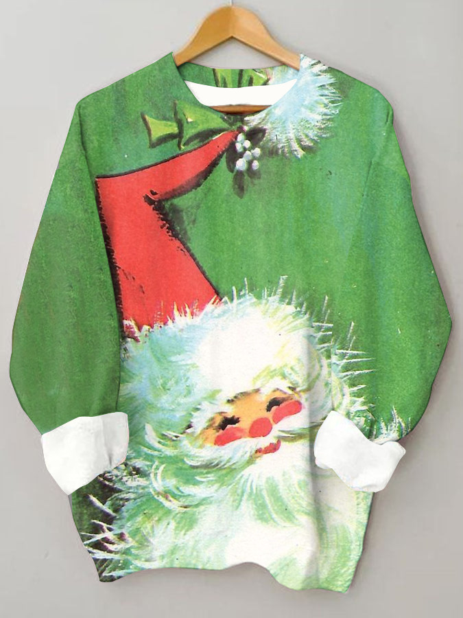Green Santa Oversized Crewneck Sweatshirt