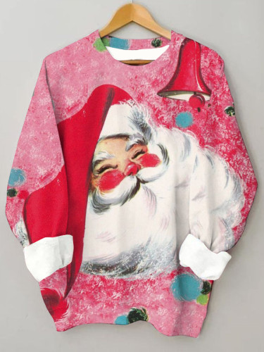 Pink Santa Oversized Crewneck Sweatshirt