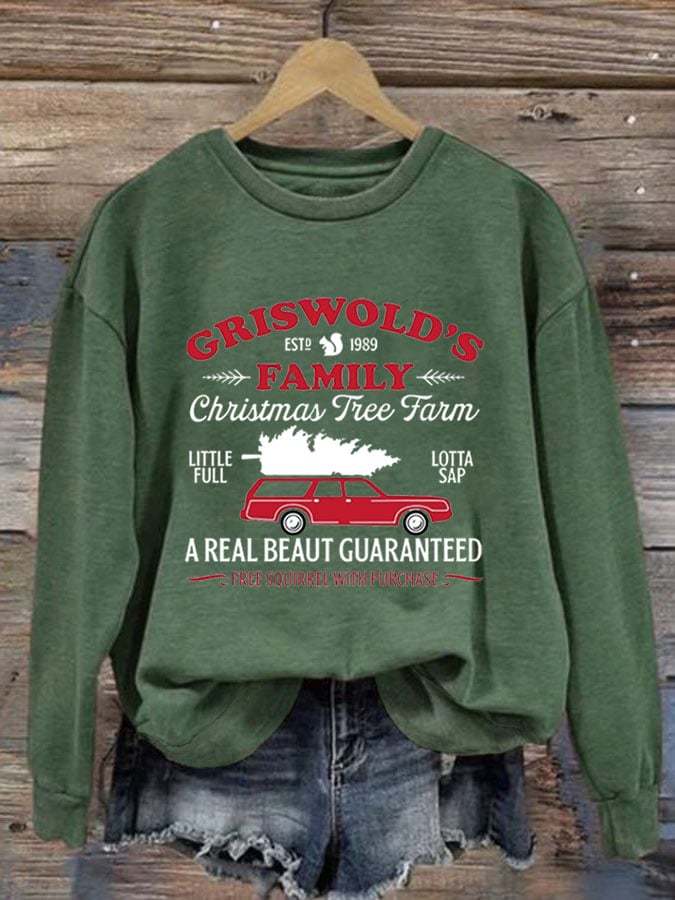 Women's Griswold's Family Christmas Tree Farm Print Sweatshirt