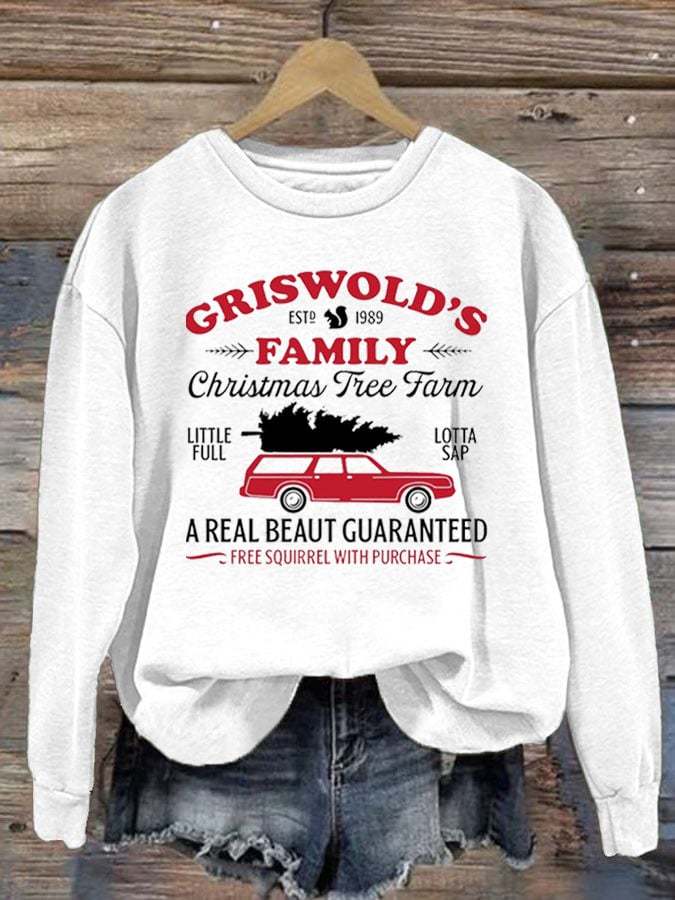 Women's Griswold's Family Christmas Tree Farm Print Sweatshirt