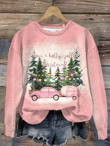 Women'S Have A Holly Jolly Christmas Print Long Sleeve Sweatshirt