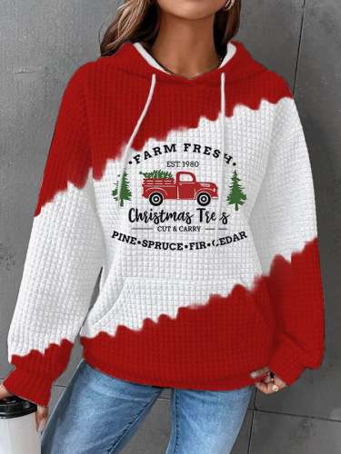 Women's Christmas Tree Farm Fresh Pine Spruce Fir Cedar Print Casual Sweatshirt