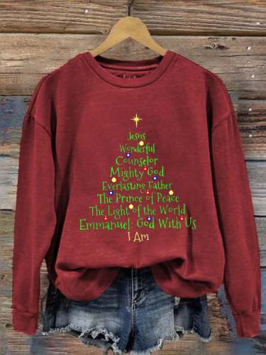 Women's  Christmas Jesus Printed Sweatshirt