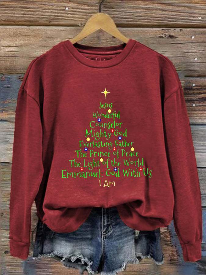 Women's  Christmas Jesus Printed Sweatshirt