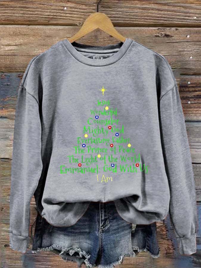 Women's  Christmas Jesus Printed Sweatshirt