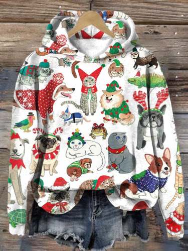Women's Christmas Pet Casual Print Sweatshirt