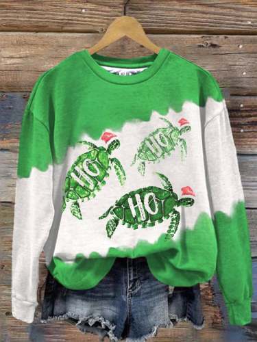 Women's Merry Christmas Turtle Sweatshirt