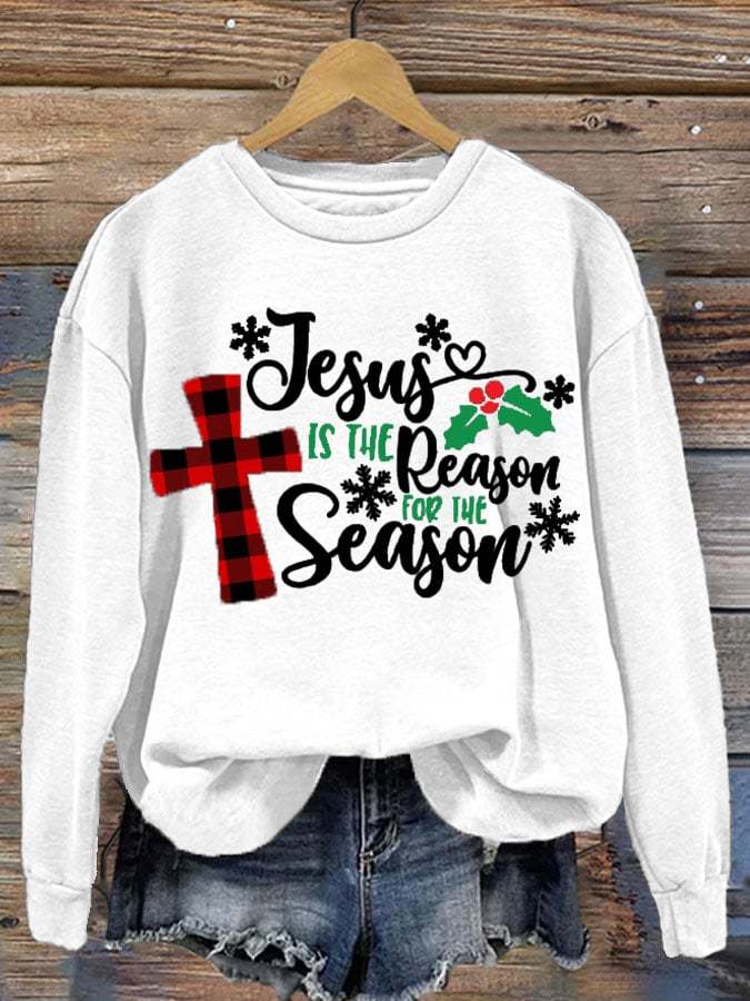 Jesus Is The Reason For The Season Women's Casual Print Sweatshirt