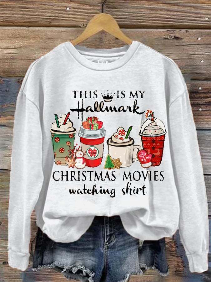 Christmas This Is My Movie Watching Print Sweatshirt