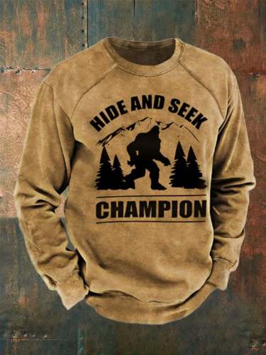 Men's Bigfoot Hide and seek Crew Neck Vintage Sweatshirt