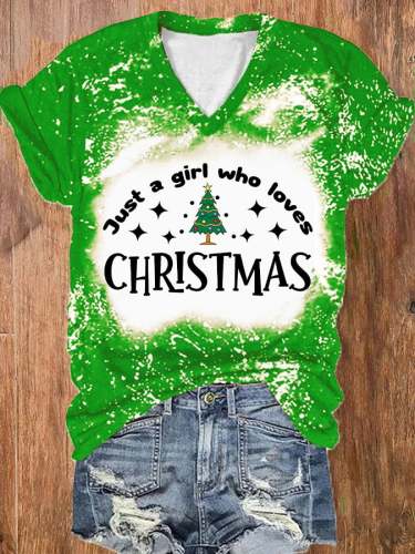 Women's Just A Girl Who Loves Christmas T-Shirt
