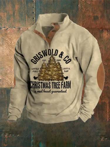 Men's Griswold & Co Est 1989 Christmas Tree Farm Print Casual Sweatshirt