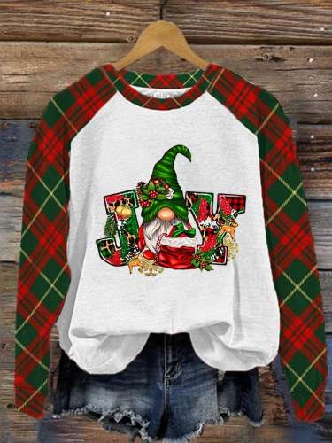 Women's Christmas Gnome Joy Print Sweatshirt
