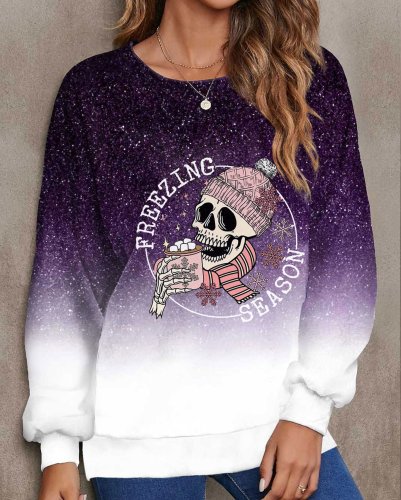 Women's Christmas It's Freezing Season Print Sweatshirt