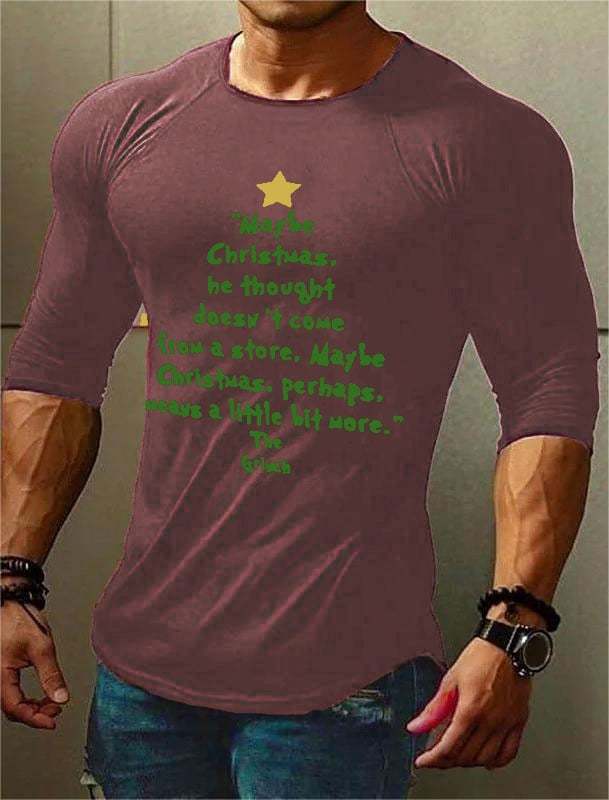 Men's Christmas Print Long Sleeve T-Shirt