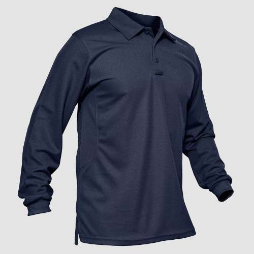Men's Sport Long Sleeve Polo Quick Dry Performance Breathable Comfortable Jersey Golf Tennis Shirt