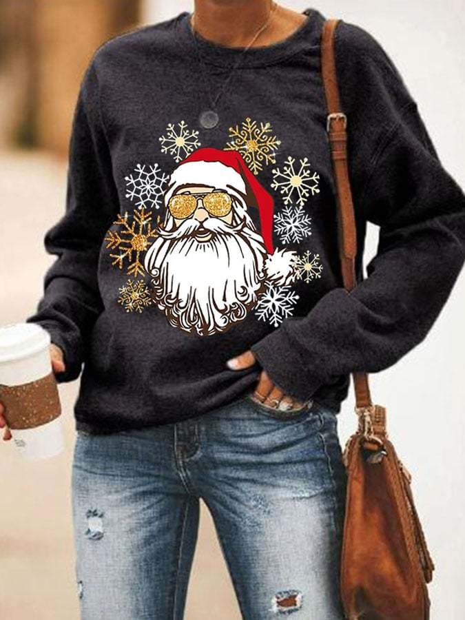 Christmas Ladies Printed Long Sleeve Sweatshirt