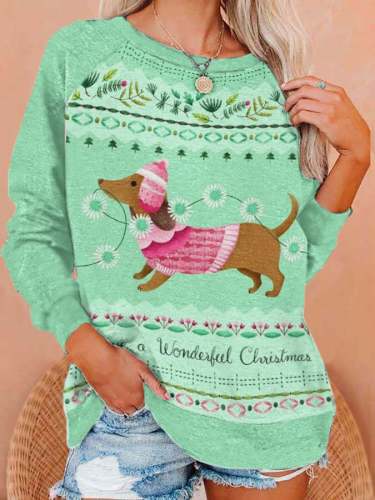 Women's have a wonderful christmas dachshund sweatshirt