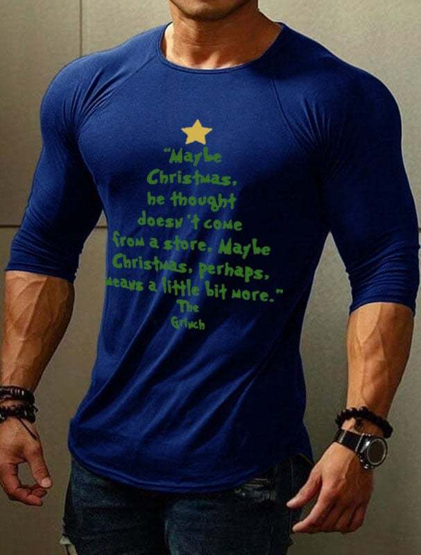 Men's Christmas Print Long Sleeve T-Shirt