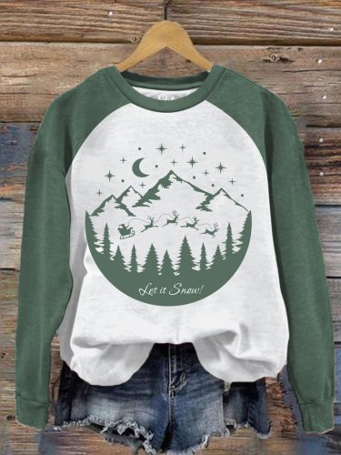 Women's Let It Snow Christmas Print Casual Sweatshirt