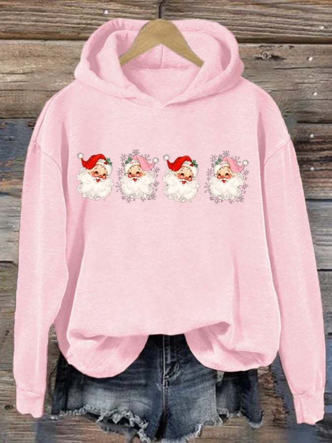 Women's Santa Print Hoodie