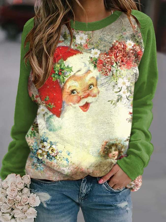 Women'S Merry Chrismas Print Crew Neck Sweatshirt